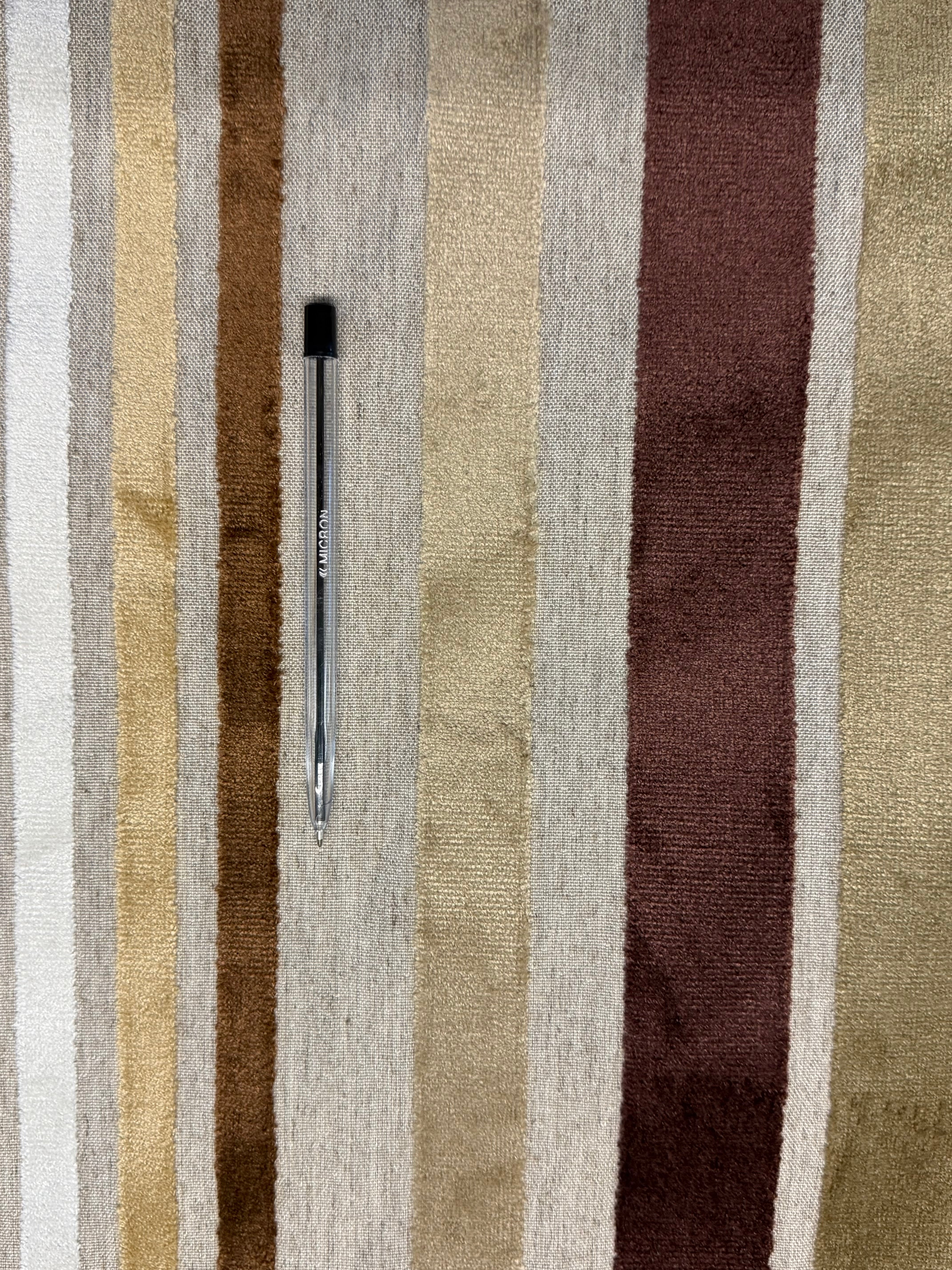 Brown & Beige Striped Heavyweight Furnishing Fabric – 150cm Wide