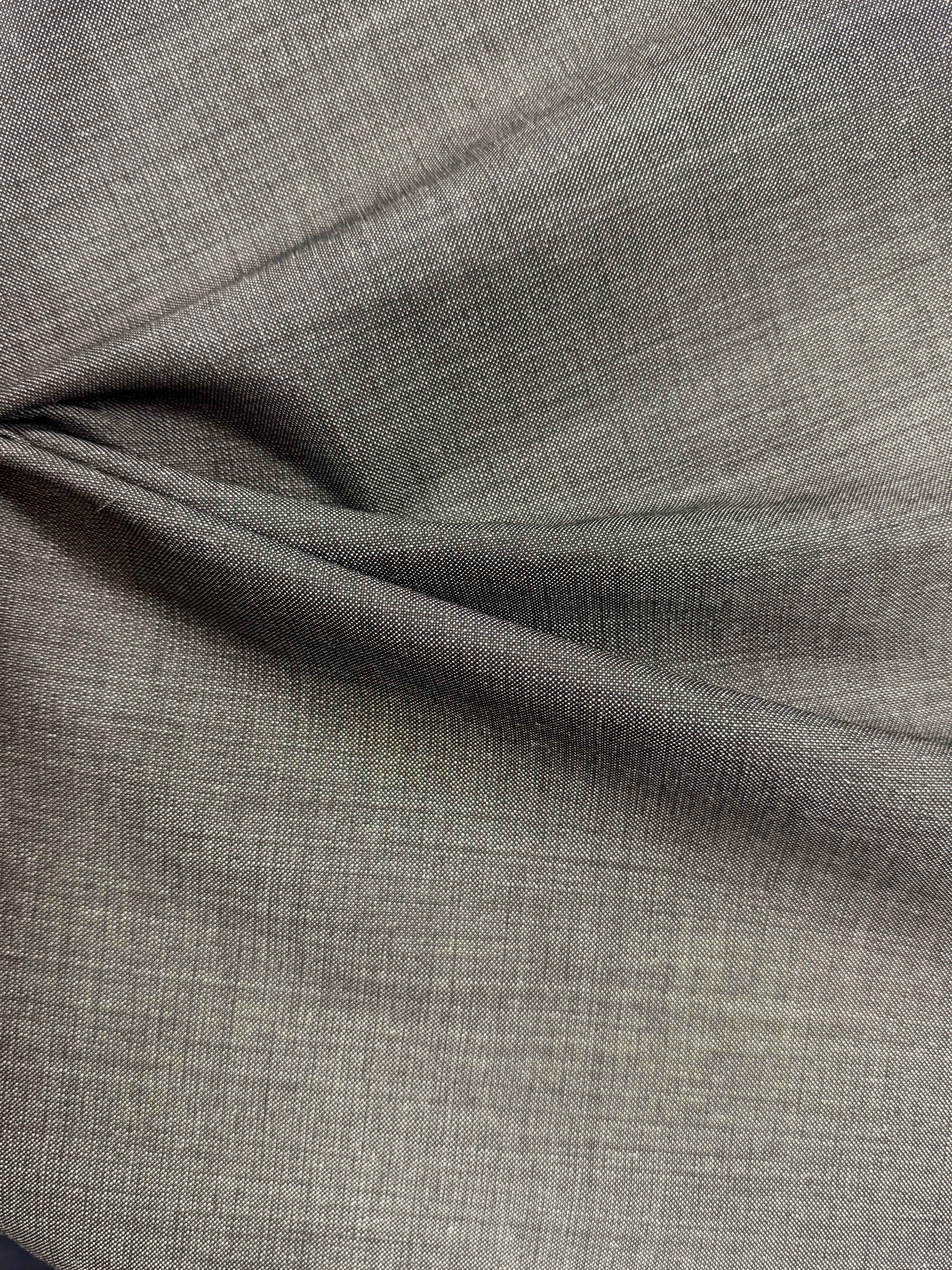 Italian Grey Suiting Fabric – 65% Cotton, 35% Mohair – 158 cm Wide