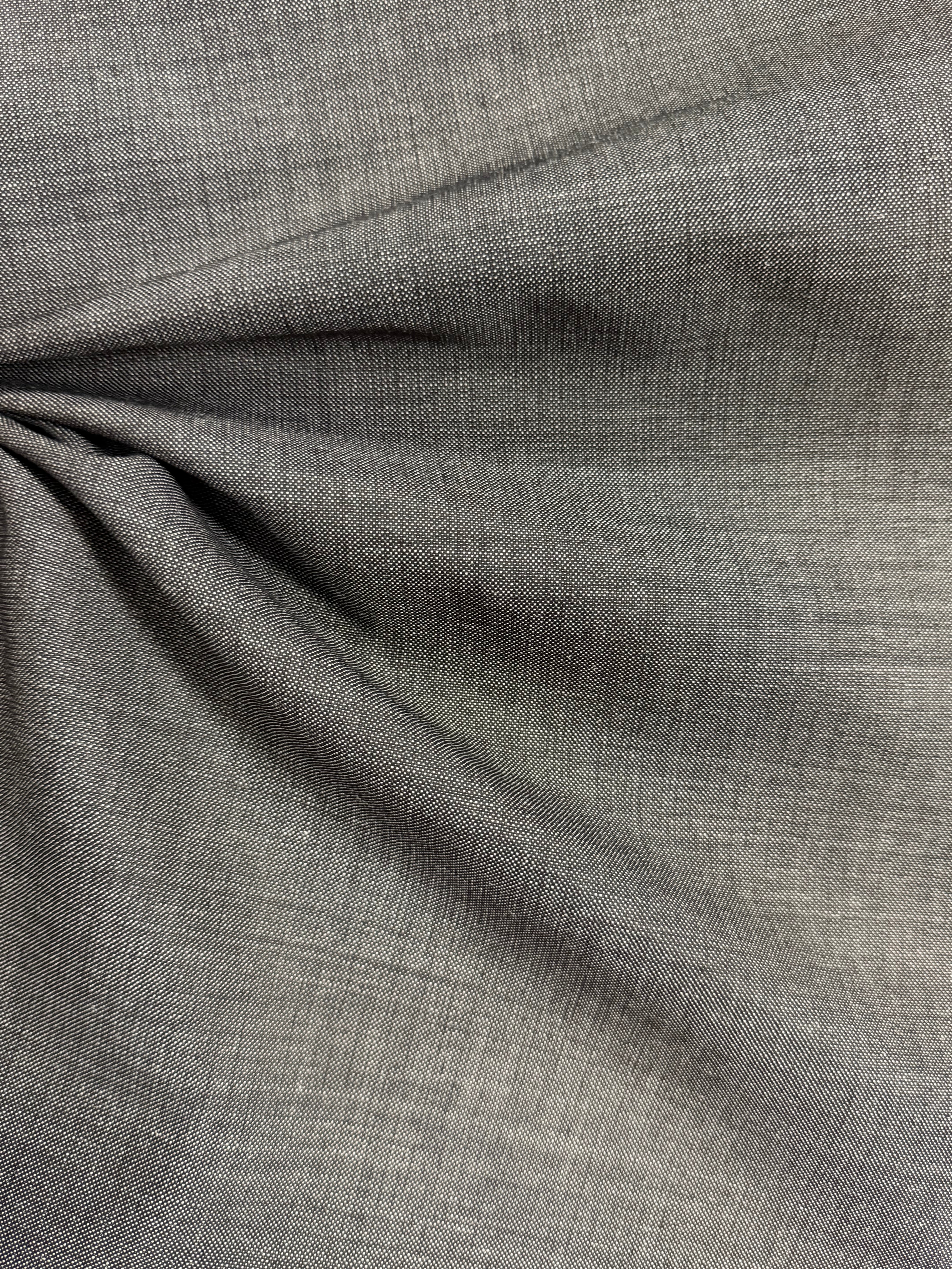 Italian Grey Suiting Fabric – 65% Cotton, 35% Mohair – 158 cm Wide
