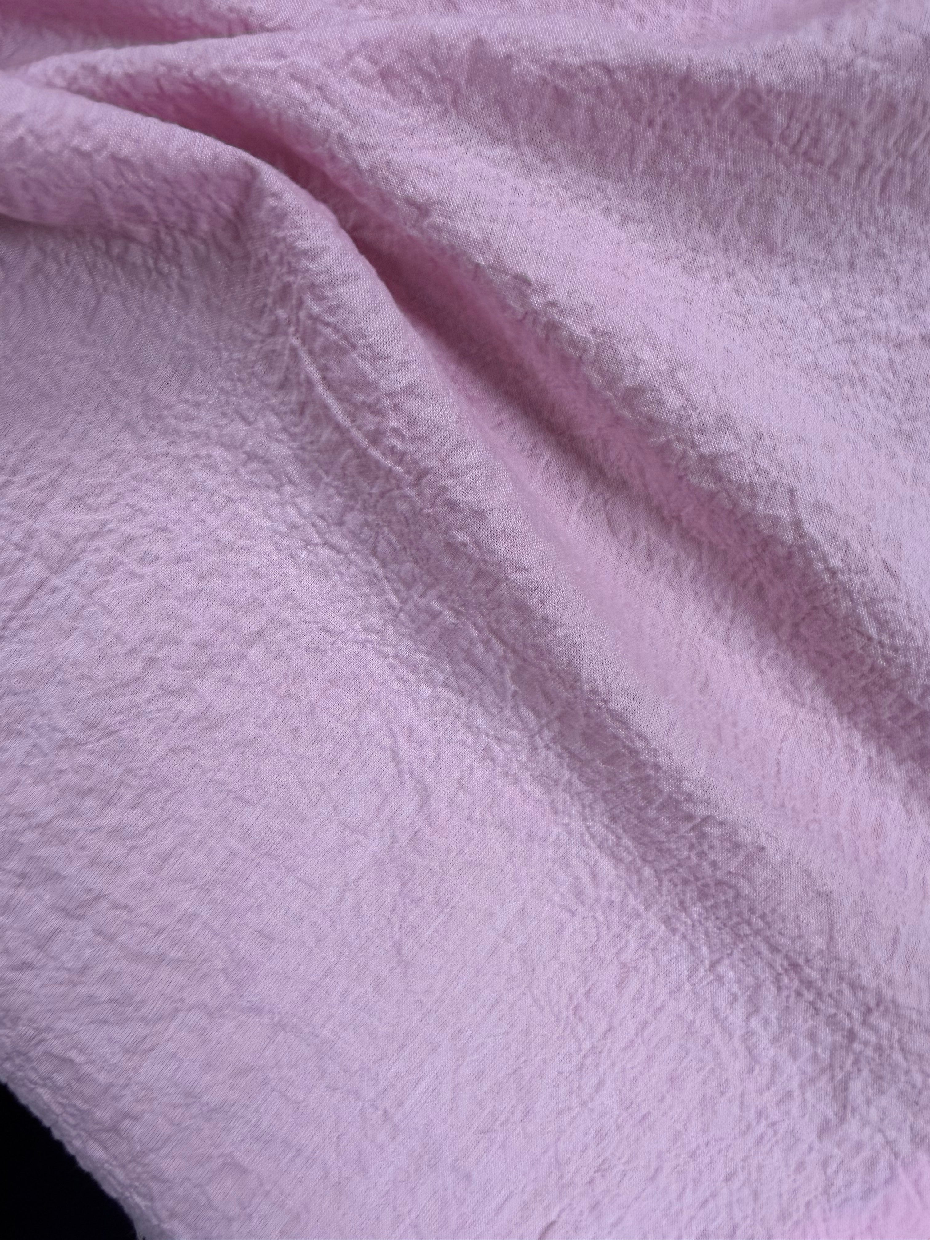 Pink Stretch Cotton Seersucker Fabric – 150 cm Wide