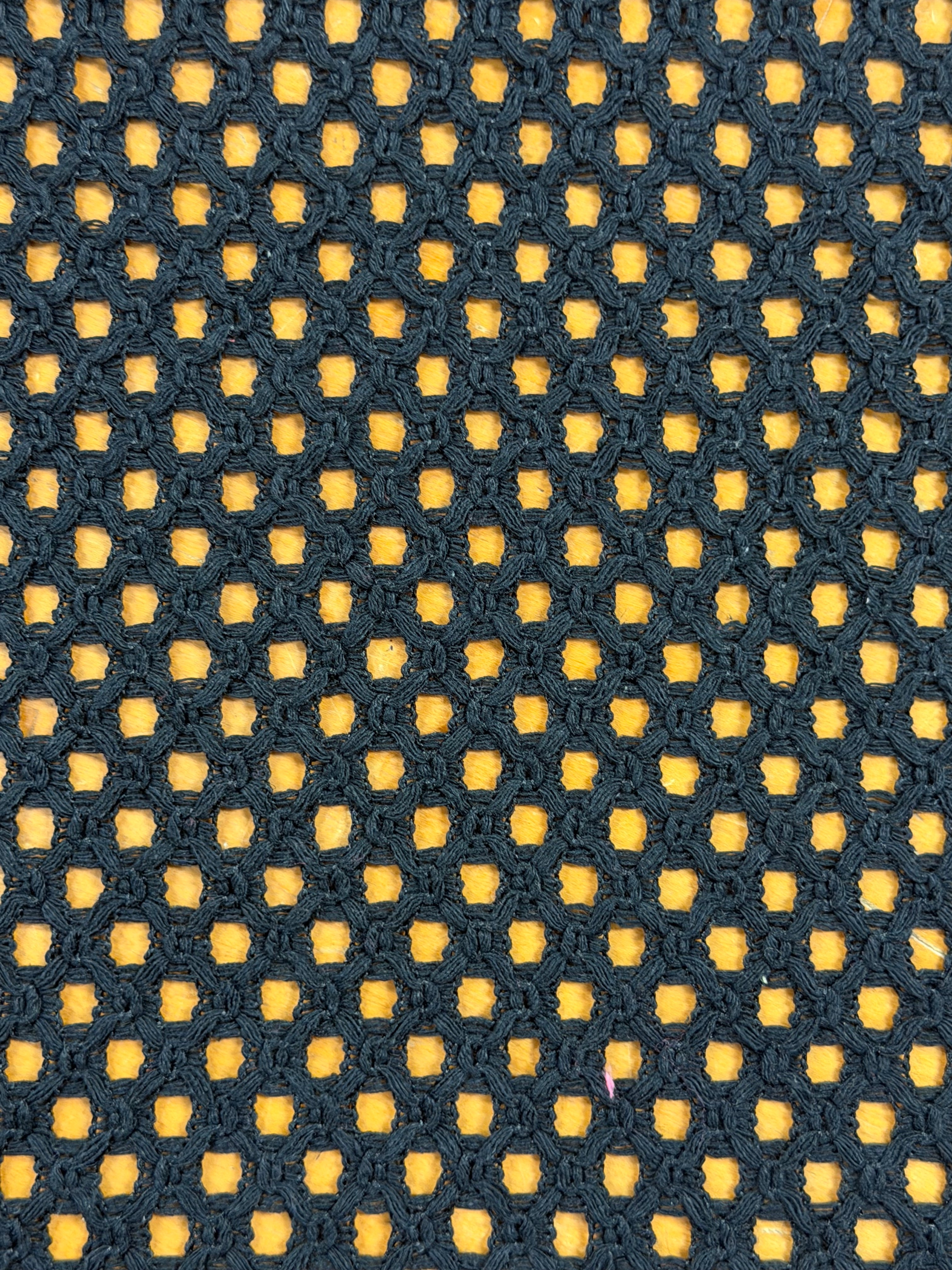 Elegant Black Open Crochet Fabric – 70% Polyester, 30% Cotton – 152 cm Wide