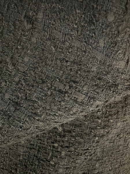 Black Basket Weave Chanel-Style Fabric – High-End Tailoring Material