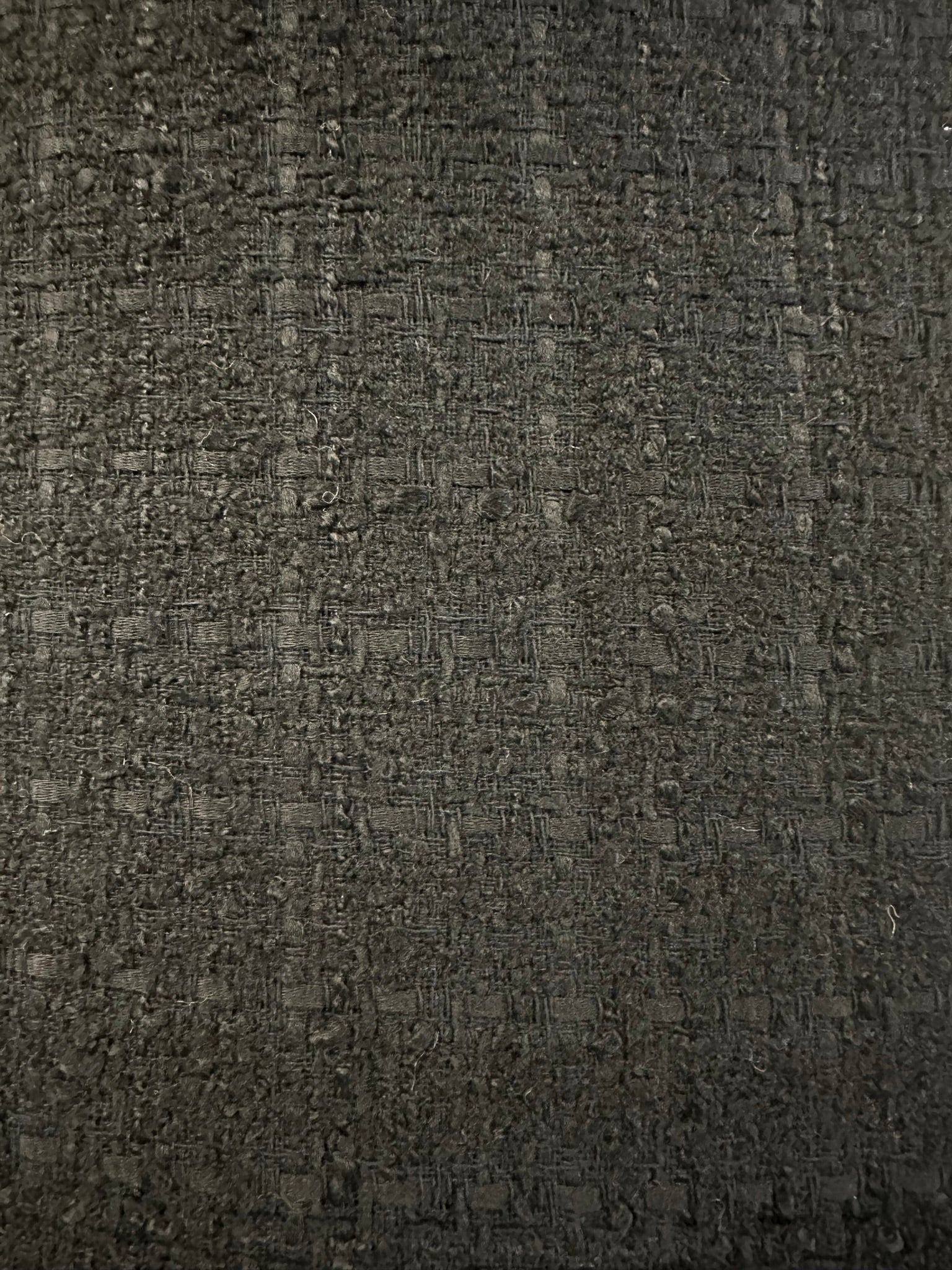 Black Basket Weave Chanel-Style Fabric – High-End Tailoring Material