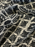 Black & White Geometric Knit with Lurex – 155 cm Wide