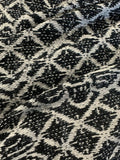Black & White Geometric Knit with Lurex – 155 cm Wide