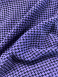 Purple & Black Houndstooth dressmaking Fabric – Sleek & Stretchy