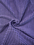 Purple & Black Houndstooth dressmaking Fabric – Sleek & Stretchy