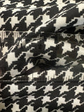 Black & White Large Houndstooth Stretch Fabric – Bold & Versatile