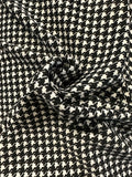 Black & White Large Houndstooth Stretch Fabric – Bold & Versatile