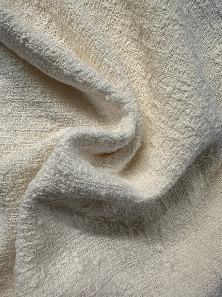 Cream/Ivory Basket Weave Chanel-Style Fabric – High-End Tailoring Material