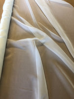 Ivory Flyaway Chiffon. 50g/m2, 100% Polyester. Roll Size: 2.7m