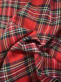 Red Traditional Scottish Tartan Cotton Fabric – Classic Check for Timeless Style