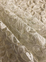 Ivory Guipure Lace With Glitter