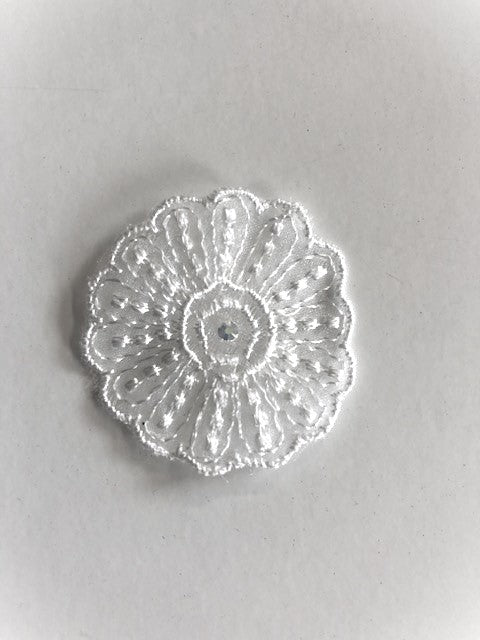 Embroidery with single Swarovski Crystal - Multiple Colours - Deadstock fabric on AmoThreads