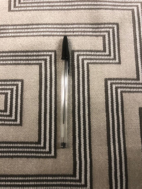 Flame Retardant Cut Velvet Ivory & brown striped block on beige Upholstery Fabric