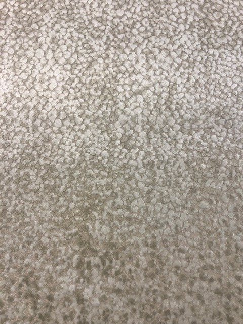 Flame Retardant Cut Velvet Mottled Mink & Ivory Upholstery Fabric