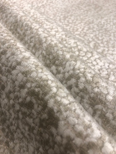 Flame Retardant Cut Velvet Mottled Mink & Ivory Upholstery Fabric