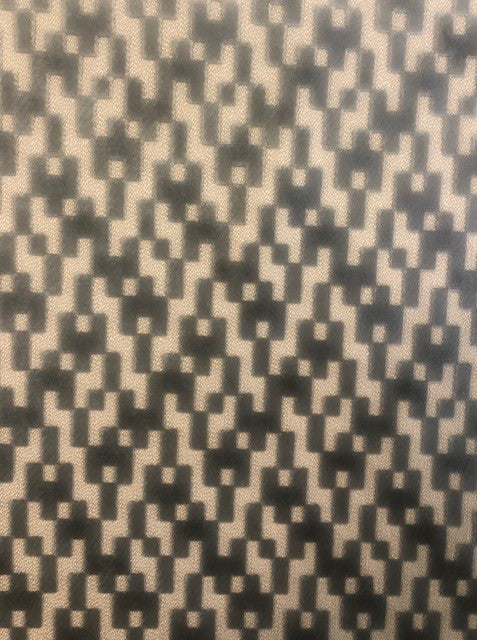 Flame Retardant Cut Velvet Grey Geometric Upholstery Fabric