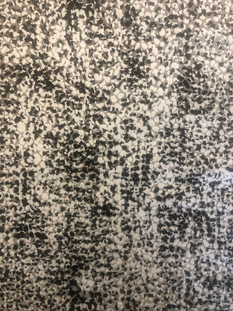 Flame Retardant Cut Velvet Mottled Black & White on Grey Upholstery Fabric