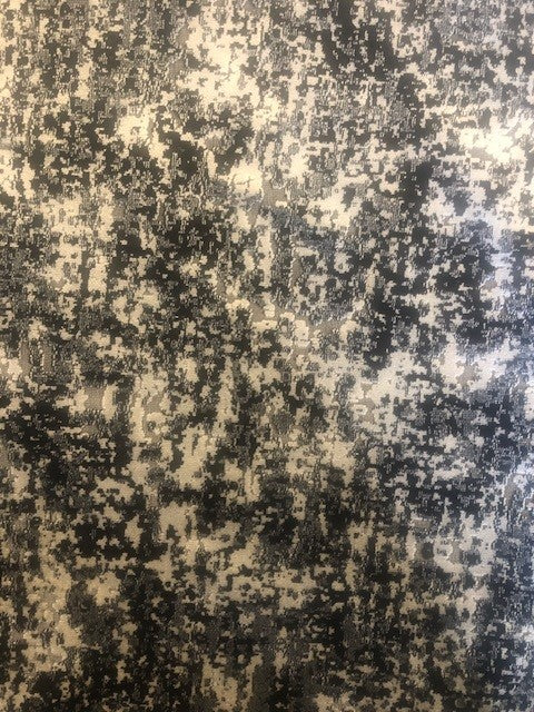 Flame Retardant Cut Velvet Mottled Black Grey Upholstery Fabric