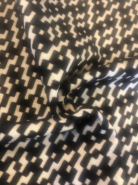 Flame Retardant Cut Velvet Black Geometric Upholstery Fabric
