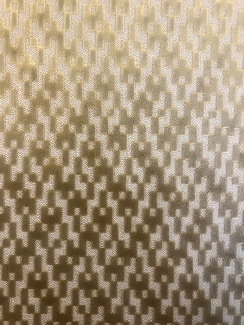 Flame Retardant Cut Velvet Gold Geometric Upholstery Fabric