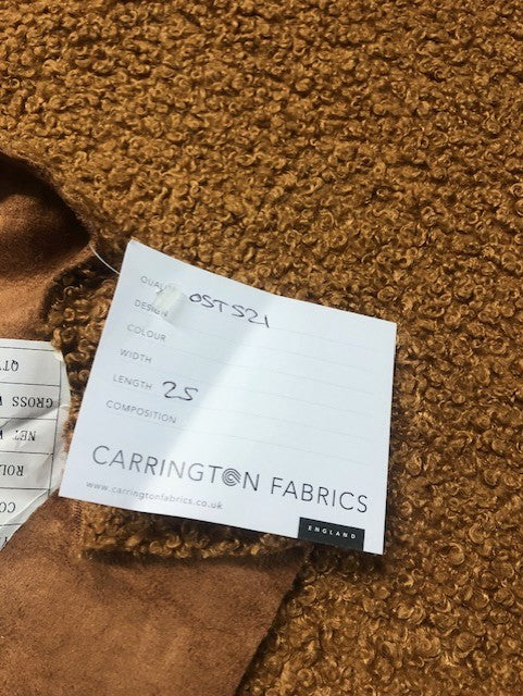 Burnt Orange Bouclé Fabric with Soft Touch Reverse – 150 cm Wide