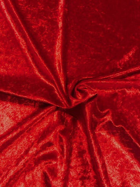 Crushed Stretch Velvet Fabric – Red
