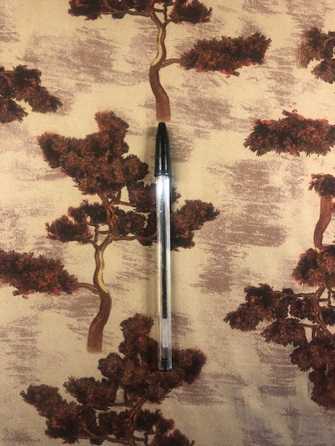 Oriental Trees on Natural Satin