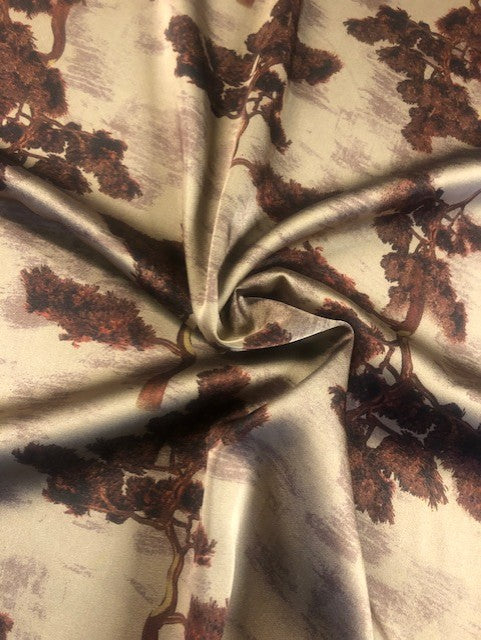 Oriental Trees on Natural Satin