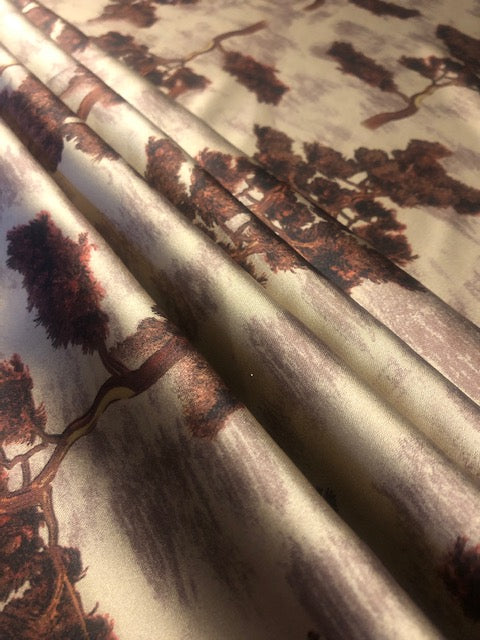 Oriental Trees on Natural Satin