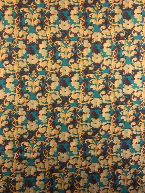 Multicoloured Jaal Style Print on Satin