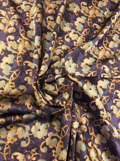 Multicoloured Vibrant Jaal Style Print on Satin