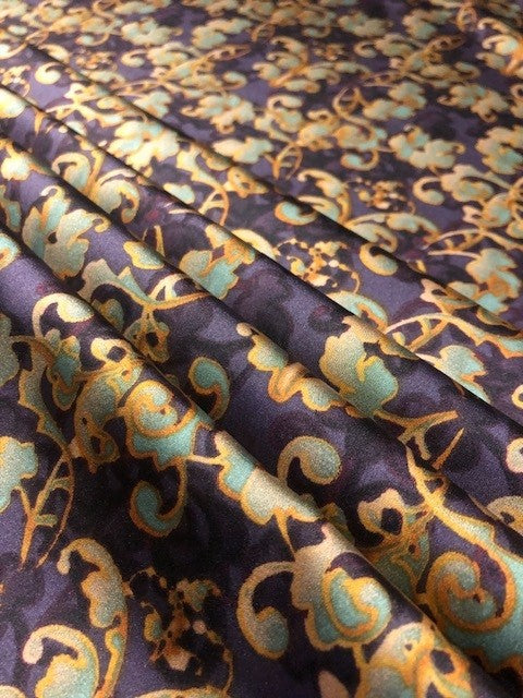 Multicoloured Vibrant Jaal Style Print on Satin