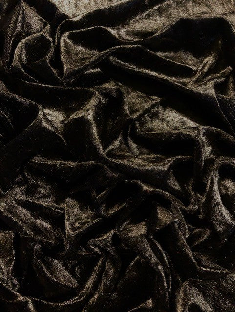 Crushed Stretch Velvet Fabric – Black