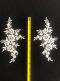 Porcelain Pearl & Sequin Applique. Sold as Pairs