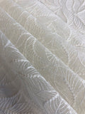 Ivory Embroidered Leaf on Tulle