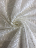 Ivory Embroidered Leaf on Tulle