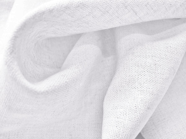 White Linen Rayon. 160g/m2, 145cm wide, 55% Linen 45% Rayon. Roll Size - 3.3m