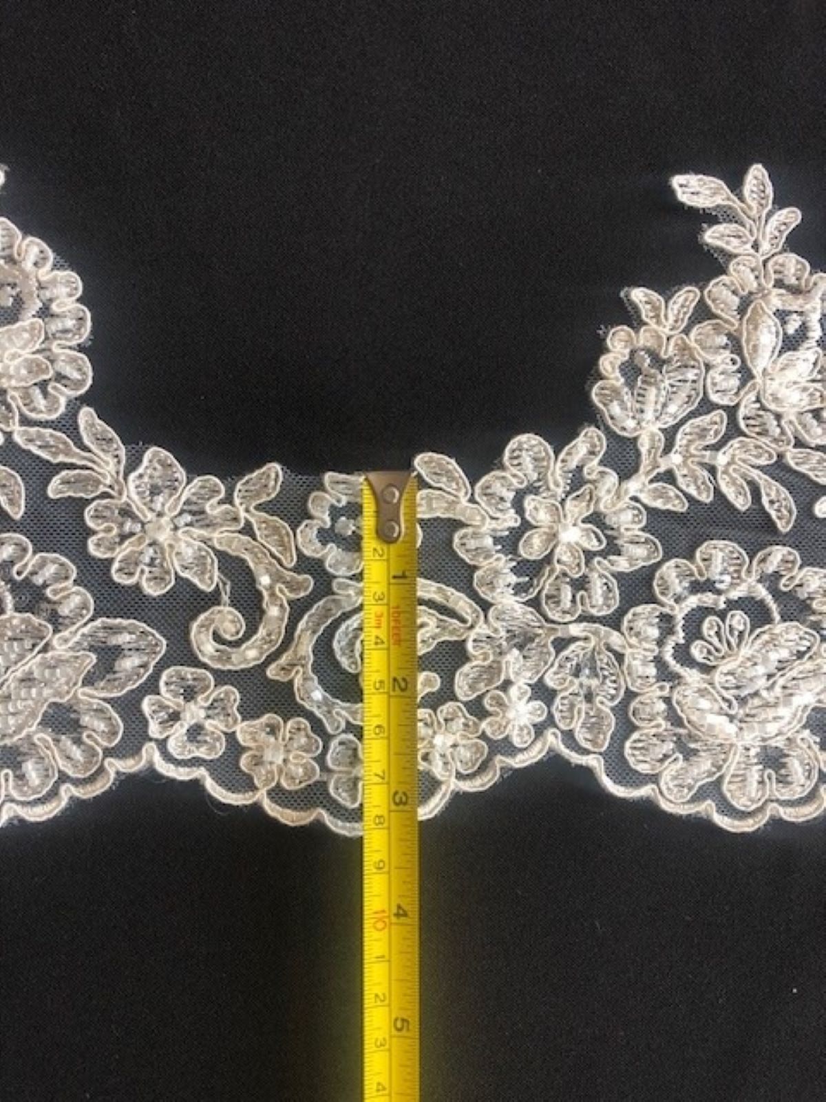 Ivory Corded & Beaded Edging 16cm Maximum Width