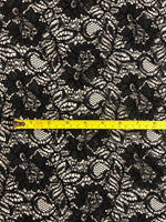 Black Corded Lace with Scalloped Edge