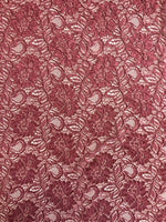 Dusty Pink Corded Lace with Scalloped Edge