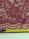 Dusty Pink Corded Lace with Scalloped Edge