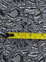 Slate Corded Lace with Scalloped Edge