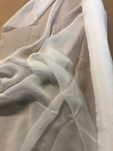 Ivory Lightweight Silk Chiffon. 30g/m2, 100% Silk. Roll Size: 3.5m
