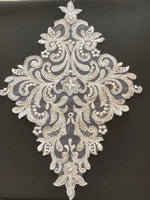 Ivory Symmetrical Applique with Sequin detail