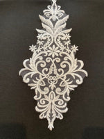 Ivory Applique with Sequin detail 26cm x 14cm