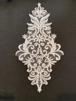 Ivory Applique with Sequin detail 26cm x 14cm