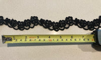 Black Corded Lace Edging 2,5cm Wide