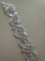 Crystal Beaded &amp; Sequinned Wave Trim 2cm Wide